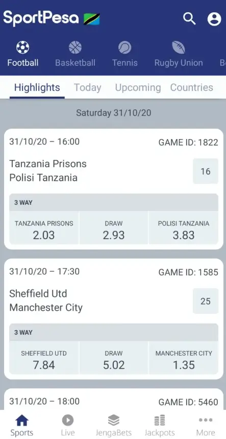 Screenshot 1 of SportPesa
